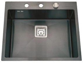 Кухненска мивка ICK 6052B, Inter Ceramic, алпака, едно корито, със сифон, 60x50см