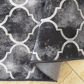 Черен противоплъзгащ килим с орнаменти Ширина: 180 см | Дължина: 280 см