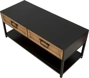 Черна/естествена метална маса за телевизор 95x38x38 cm Hanoi – Mauro Ferretti