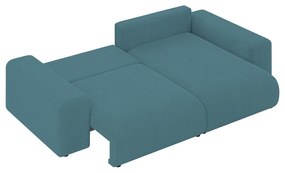 Тюркоазен ъглов диван с място за съхранение от рипсено кадифе Luma – Ropez