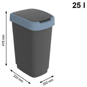 Кошче за отпадъци от рециклирана пластмаса 25 L Twist - Rotho
