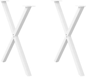 4012917 vidaXL Крака за маса за хранене с форма на X 2 бр. бели 70x(72-73) cm