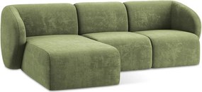 Зелен шенилов ъглов диван (ляв ъгъл) Lani – Makamii