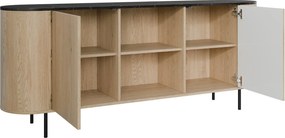 Скринов шкаф Lygrint II-черен мрамор - черно