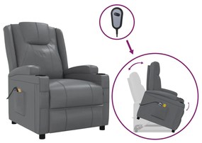 3100332 vidaXL Изправящ масажен стол, антрацит, изкуствена кожа