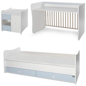 LORELLI Classic Трансформиращо се легло-люлка 190/72 см. MINI MAX БЯЛО/BABY BLUE