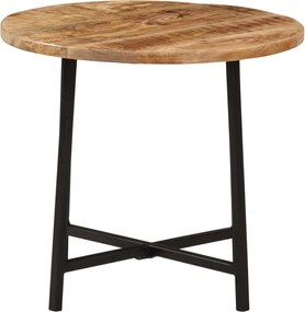 371969 vidaXL Маса за кафе, 45x45x40 см, мангово дърво масив и желязо