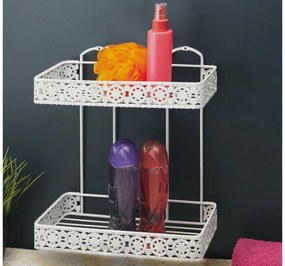 ПОСТАВКА ЗА БАНЯ TEKNO TEL BK-078W 2 нива с декор./бяло