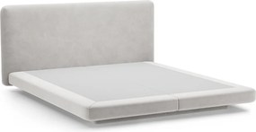 Светлосиво двойно легло 140x200 cm тапицирано Linea – Micadoni