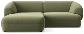 Зелен кадифен ъглов диван (ляв ъгъл) Moana – Makamii