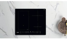 Керамичен плот за вграждане Whirlpool WL S7960 NE, 7200W, 4 зони, 18 степени, FlexiCook, Таймер, Индукционен, Черен