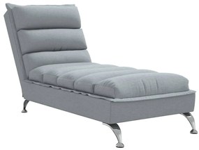 379468 vidaXL Кушетка с възглавници, светлосива, текстил