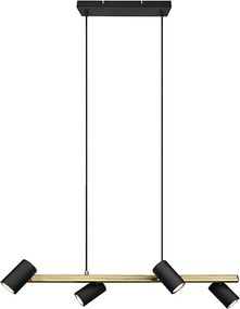 Trio - Полилей на кабел MARLEY 4xGU10/35W/230V черен/златист