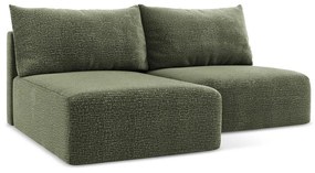 Зелен разтегателен ъглов диван с място за съхранение (ляв ъгъл) Kalena – Makamii