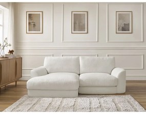 Бял ъглов диван от прежда с примки от букле (ляв ъгъл) Leonore – Bobochic Paris