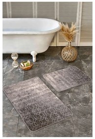 Сиви кадифени килими за баня в комплект от 2 бр. 60x100 cm – Mila Home