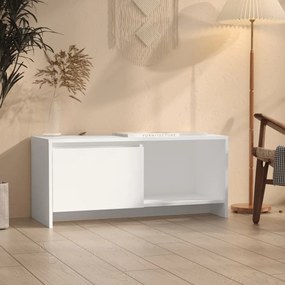 809782 vidaXL ТВ шкаф, бял, 90x35x40 см, инженерно дърво