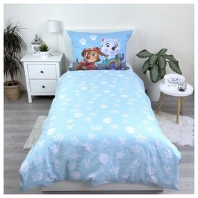 Синьо единично памучно детско спално бельо 140x200 cm Paw Patrol – Jerry Fabrics