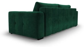 Разтегателен диван от зелено кадифе Luca - Milo Casa
