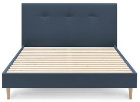 Синьо тапицирано двойно легло с решетка 180x200 cm Tory - Bobochic Paris