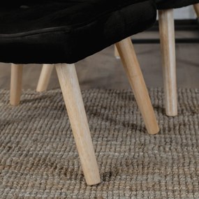 Удобен релаксиращ фотьойл с подложка за крака LOZANO - черен