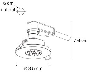 Комплект от 6 модерни вградени спота за баня черни IP54 - Shed Honey