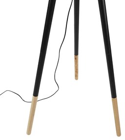 Комплект настолна и подова лампа с черен абажур - Pip