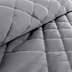 Елегантна кадифена покривка за легло с геометрични шевове - сива Ширина: 170 см | Дължина: 210 см