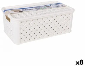 Кутия за Съхранение с Капак Tontarelli Arianna Пластмаса Бял 4 L 29 x 16,6 x 11,2 cm (8 броя)