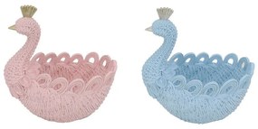 Табла DKD Home Decor Небесно синьо Смола Светло розово романтичен (23 x 14.3 x 23 cm) (2 pcs)