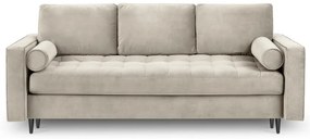 Бежов кадифен разтегателен диван Santo - Milo Casa