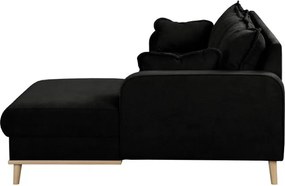 Черен ъглов диван (десен ъгъл) Beata - Ropez
