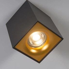 Модерен прожектор черен със злато - Quba Delux