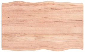 363942 vidaXL Плот за маса светлокафяв 80x50x(2-4)см обработен масивен дъб