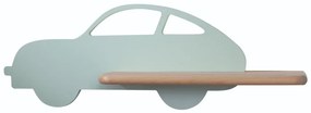 LED Детски аплик с рафт CAR LED/5W/230V зелен/дърво