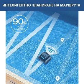 Безкабелен робот за почистване на басейни Wybot S1, 80W, Li-Ion 6400 mAh, За до 120 м2, 6 режима, SMART, Автономия до 200 минути, Self-parking, Auto-reverse, IPX8, Черен