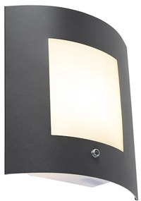 Външна стенна лампа антрацит IP44 Сензор за здрач - Emmerald