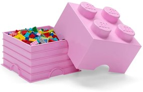 Светлорозова квадратна кутия за съхранение - LEGO®