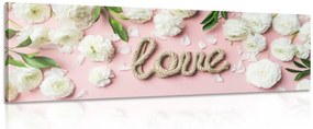 Картина на платно – С надпис Love в романтично изпълнение