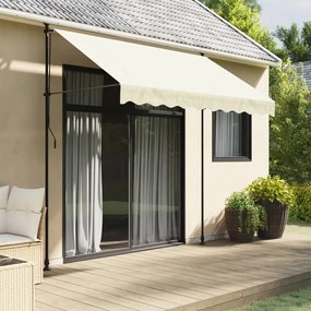 368746 vidaXL Прибираща се тента, кремава, 250x150 см, плат и стомана