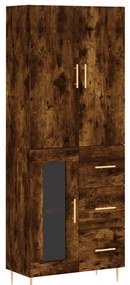 3195952 vidaXL Висок шкаф, опушен дъб, 69,5x34x180 см, инженерно дърво