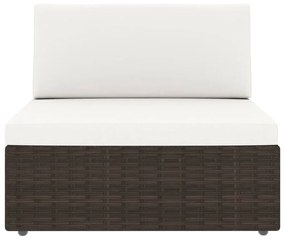3054595 vidaXL Градински лаундж комплект, 10 части, кафяв полиратан