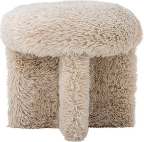 Бежова табуретка от изкуствен косъм Frikka – Bloomingville