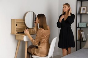 Козметична тоалетка с огледало и дървени чекмеджета