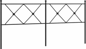 376538 vidaXL Метална резервна табла за легло, черна, 180 см