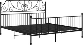 324859 vidaXL Рамка за легло, черна, метал, 200x200 cм