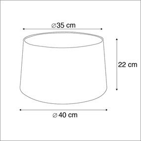 Черен памучен абажур със златен интериор 40/35/22