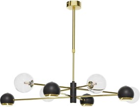 Jupiter 1973-полилей на тръба MOKA 4xGU10/10W/230V + 4xG9/10W/230V златист/черен/прозрачен