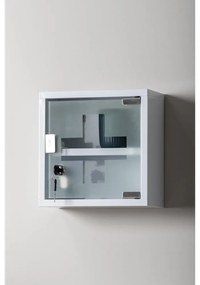 Бял метален висящ шкаф за лекарства 12x25 cm - PT LIVING