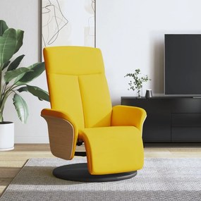 356529 vidaXL Реклайнер стол с поставка за крака, светложълт, текстил